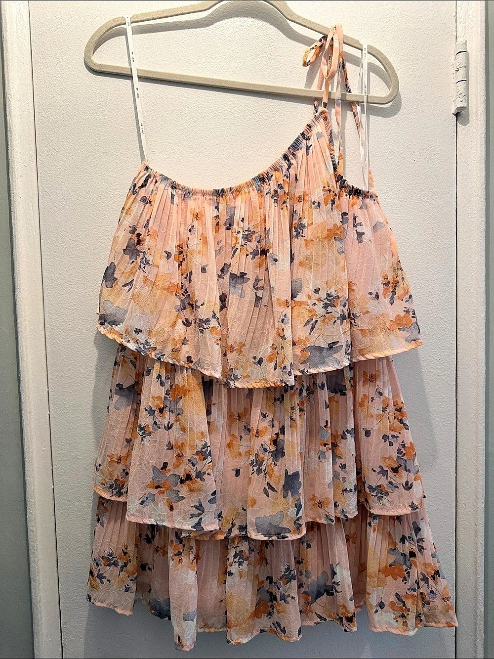 Petal & Pup Loella Floral One-Shoulder Tiered Midi Dress